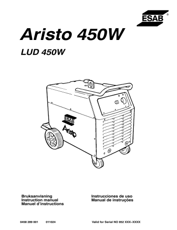 ESAB LUD 450W Manuel utilisateur | Fixfr