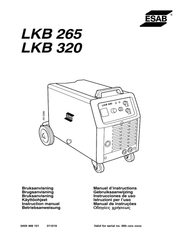 LKB 320 | LKB 320 4WD | ESAB LKB 265 4WD Manuel utilisateur | Fixfr