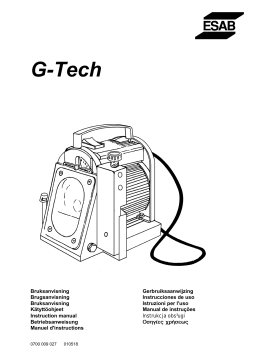 ESAB G Tech Manuel utilisateur