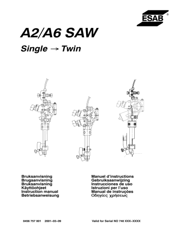 ESAB A2 / A6 SAW SINGEL → TWIN Manuel utilisateur | Fixfr