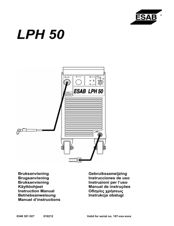 ESAB LPH 50 Manuel utilisateur | Fixfr