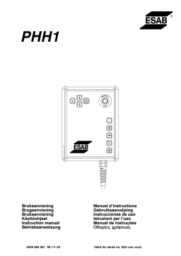 ESAB PHH 1 Manuel utilisateur