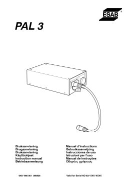 ESAB PAL 3 Manuel utilisateur