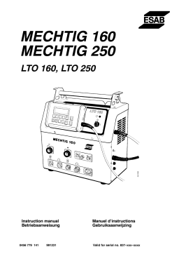 ESAB LTO 250 Manuel utilisateur