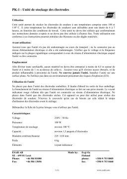ESAB PK 1 Electrode cabinet Manuel utilisateur
