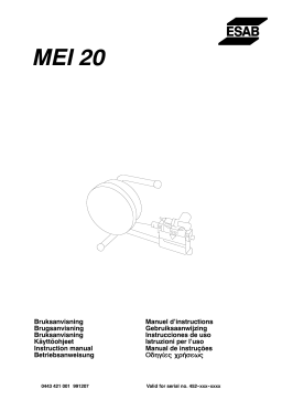 ESAB MEI 20 Manuel utilisateur