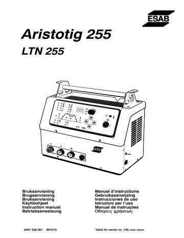 ESAB LTN 255 Manuel utilisateur | Fixfr
