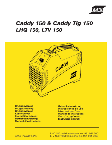 LHQ 150 | ESAB LTV 150 Manuel utilisateur | Fixfr