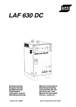 ESAB LAF 630 Manuel utilisateur