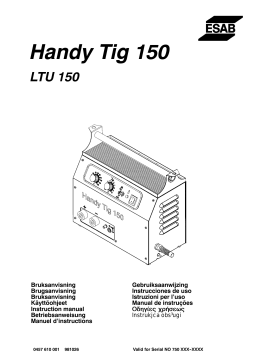 ESAB LTU 150 Manuel utilisateur