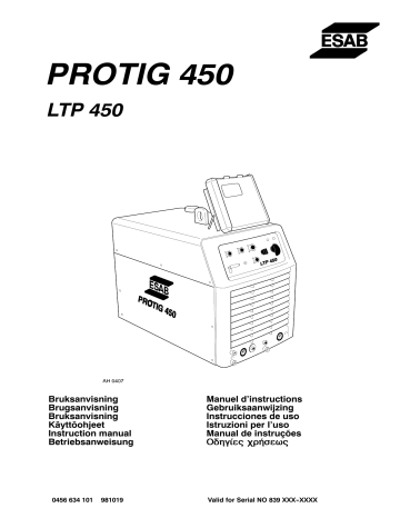 ESAB LTP 450 Manuel utilisateur | Fixfr