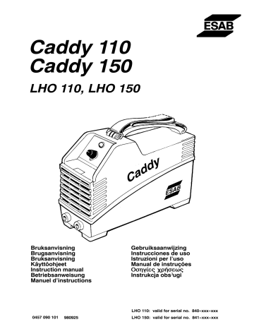 LHO 110 | ESAB LHO 150 Manuel utilisateur | Fixfr