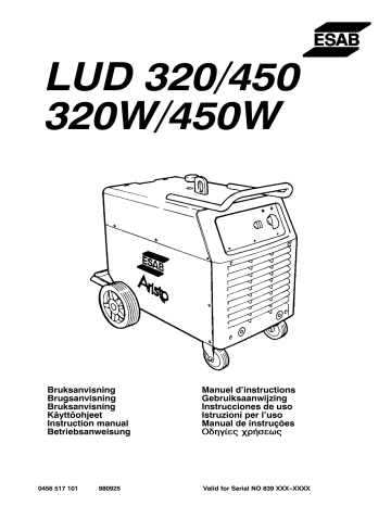 LUD 320 | ESAB LUD 450 Manuel utilisateur | Fixfr