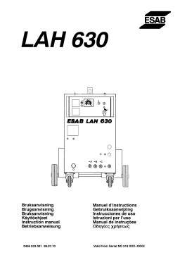 ESAB LAH 630 Manuel utilisateur