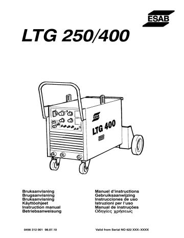 LTG 250 | ESAB LTG 400 Manuel utilisateur | Fixfr