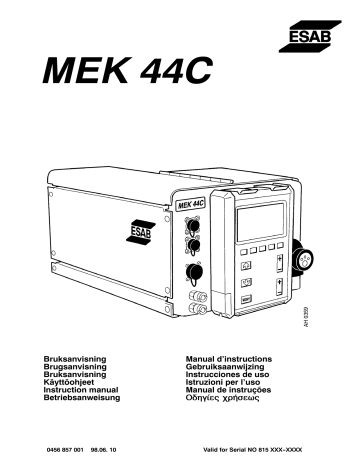 ESAB MEK 44C Manuel utilisateur | Fixfr