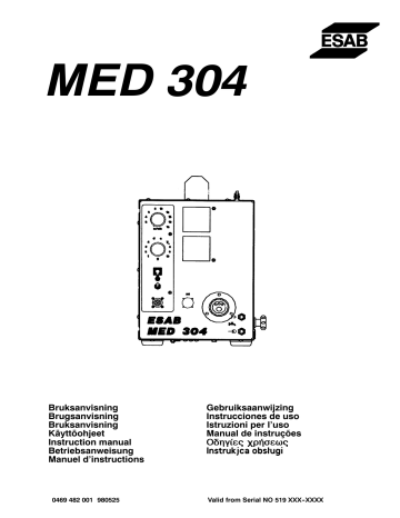 ESAB MED 304 Manuel utilisateur | Fixfr