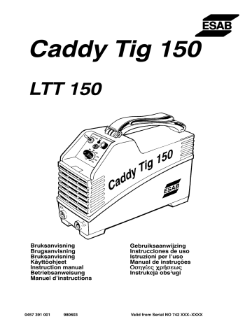 ESAB LTT 150 Manuel utilisateur | Fixfr