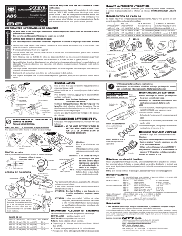 Cateye ABS-20/ABS-25/ABS-30/ABS-35 Headlight Manuel utilisateur | Fixfr