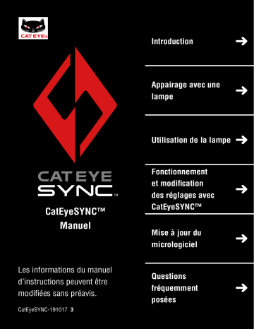 SYNC Wearable [SL-NW100] | SYNC Core [HL-NW100RC] | Cateye SYNC Kinetic [TL-NW100K] Safety light Manuel utilisateur | Fixfr