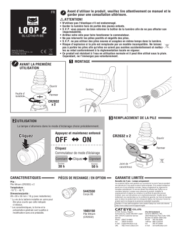 Cateye Loop 2 [SL-LD140-R-BE] Safety light Manuel utilisateur | Fixfr