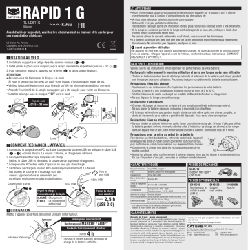 Cateye Rapid 1 G [TL-LD611G] Safety light Manuel utilisateur | Fixfr