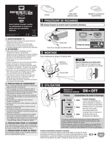 Cateye Rapid X2 Kinetic [TL-LD710K] Safety light Manuel utilisateur | Fixfr