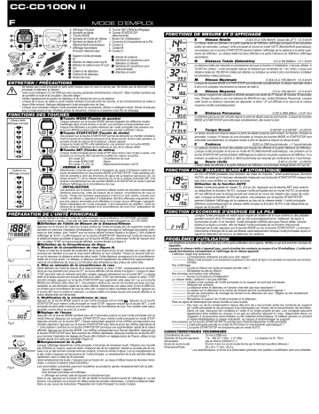 Cateye Astrale [CC-CD100NII] Computer Manuel utilisateur | Fixfr