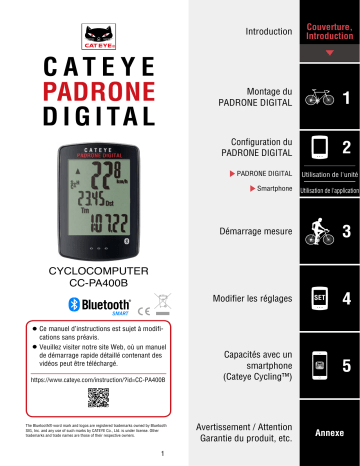 Cateye Padrone Digital [CC-PA400B] Computer Manuel utilisateur | Fixfr