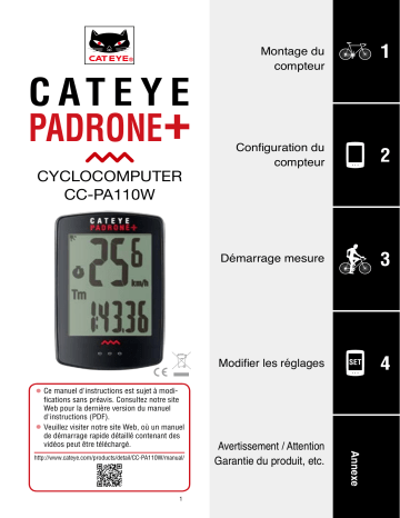 Cateye Padrone%2b [CC-PA110W] Computer Manuel utilisateur | Fixfr