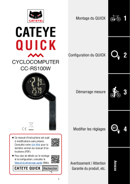 Cateye Quick [CC-RS100W] Computer Manuel utilisateur