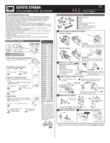 Cateye Strada [CC-RD100N] Computer Manuel utilisateur | Fixfr