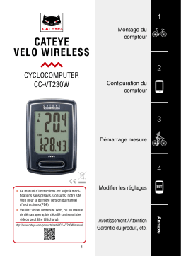 Cateye Velo Wireless [CC-VT230W] Computer Manuel utilisateur