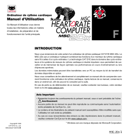 Cateye MSC-2Dx Multisport computer Manuel utilisateur