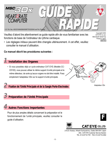 Cateye MSC-3Dx Multisport computer Manuel utilisateur | Fixfr