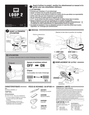 Cateye Loop 2 [SL-LD140-R] Safety light Manuel utilisateur | Fixfr