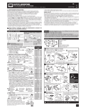 Cateye Adventure [CC-AT200W] Computer Manuel utilisateur | Fixfr