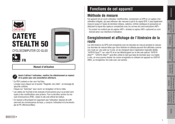 Cateye Stealth 50 [CC-GL50] Computer Manuel utilisateur | Fixfr