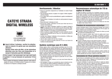 Cateye Strada Digital Wireless [CC-RD410DW] Computer Manuel utilisateur | Fixfr