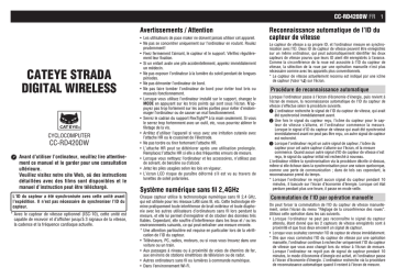 Cateye Strada Digital Wireless [CC-RD420DW] Computer Manuel utilisateur | Fixfr