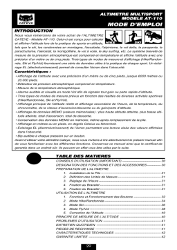 Cateye Altimeter [AT-110] Multisport computer Manuel utilisateur