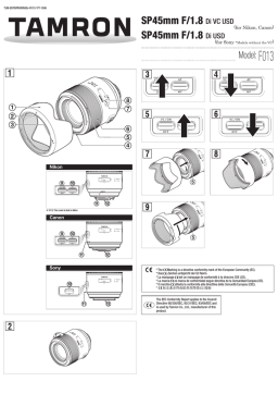 Tamron F013 SP 45mm F/1.8 Di VC USD Manuel utilisateur
