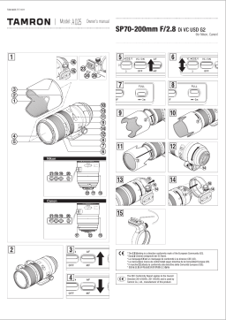 Tamron A025 SP 70-200mm F/2.8 Di VC USD G2 Manuel utilisateur