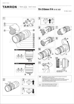 Tamron A034 70-210mm F/4 Di VC USD Manuel utilisateur