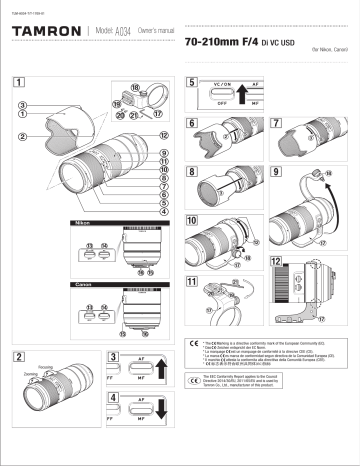 Tamron A034 70-210mm F/4 Di VC USD Manuel utilisateur | Fixfr