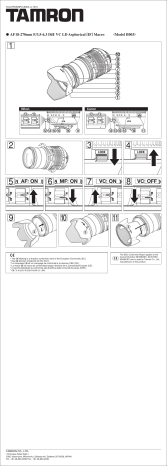 Tamron B003 AF18-270mm F/3.5-6.3 Di II VC LD Aspherical [IF] MACRO Manuel utilisateur | Fixfr