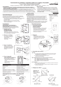 Leviton IPHS5-1LT Humidity Sensor and Fan Control Manuel utilisateur