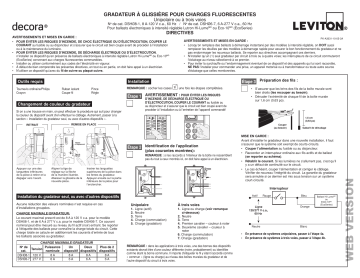 Leviton DSH08-10Z Decora® Rocker Slide Manuel utilisateur | Fixfr