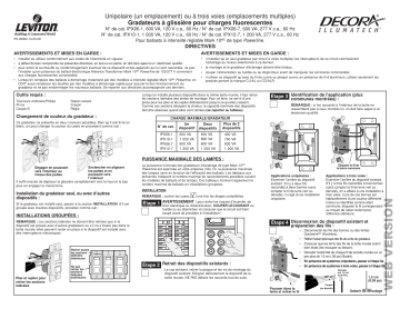 Leviton IPX06-10Z IllumaTech® Slide Dimmer Manuel utilisateur | Fixfr