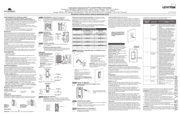 Leviton WSS20-G9N Wall Switch Receivers 902 MHz Manuel utilisateur | Fixfr